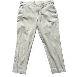 J.Jill Women’s Stretch Tapered Pants Sz16 Beige Ankle Length Pull-On Comfort Fit